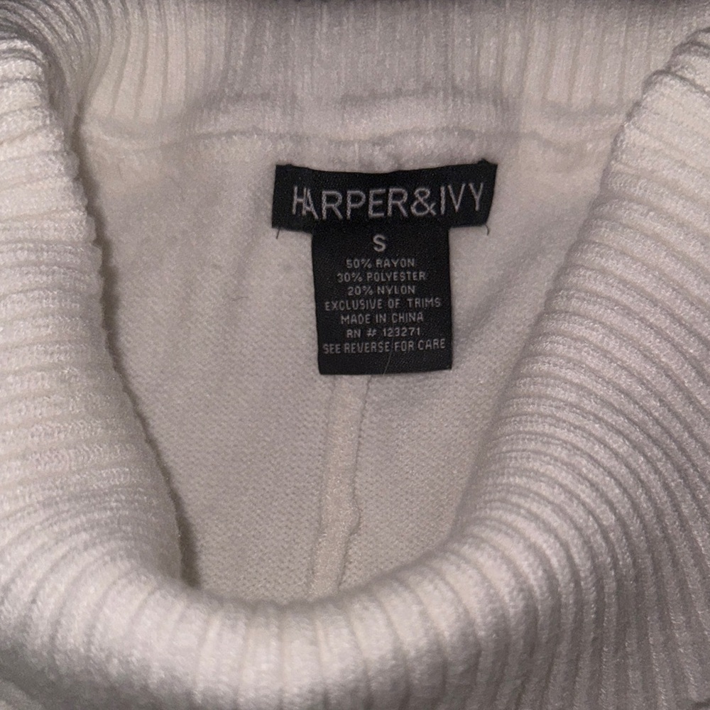 White Ribbed Knit Flare Pants - Picture 2 of 3